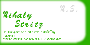 mihaly stritz business card